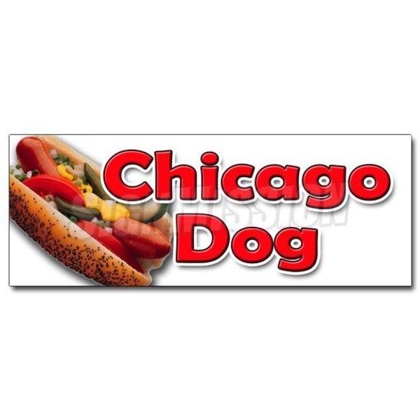 Signmission CHICAGO DOG DECAL sticker all beef chicago red poppy seen bun tomato dill D-36 Chicago Dog